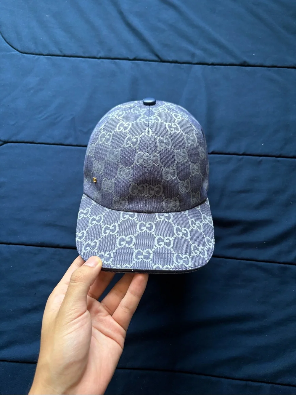 Gucci Blue GG Men's Monogram Baseball Cap
